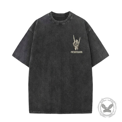 Gothic Rock Hand Fatherhood Vintage Washed T-shirt