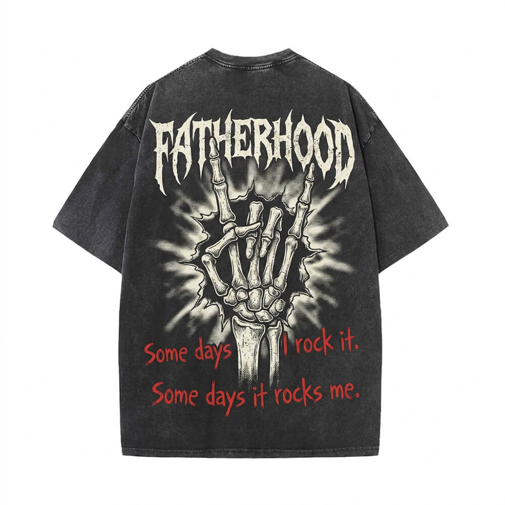 Gothic Rock Hand Fatherhood Vintage Washed T-shirt