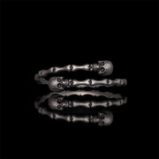 Gothic Skull Bone Sterling Silver Open Bracelet