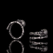 Gothic Skull Bone Sterling Silver Open Ring