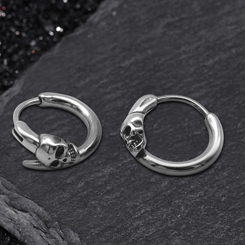 Gothic Skull Stainless Steel Earrings