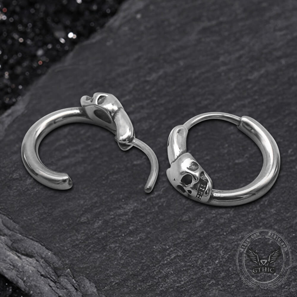 Gothic Skull Stainless Steel Earrings
