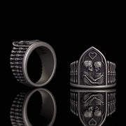 Gothic Till Death Skeleton Lovers Sterling Silver Ring
