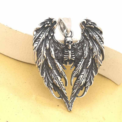 Gothic Wings Skull Stainless Steel Viking Pendant