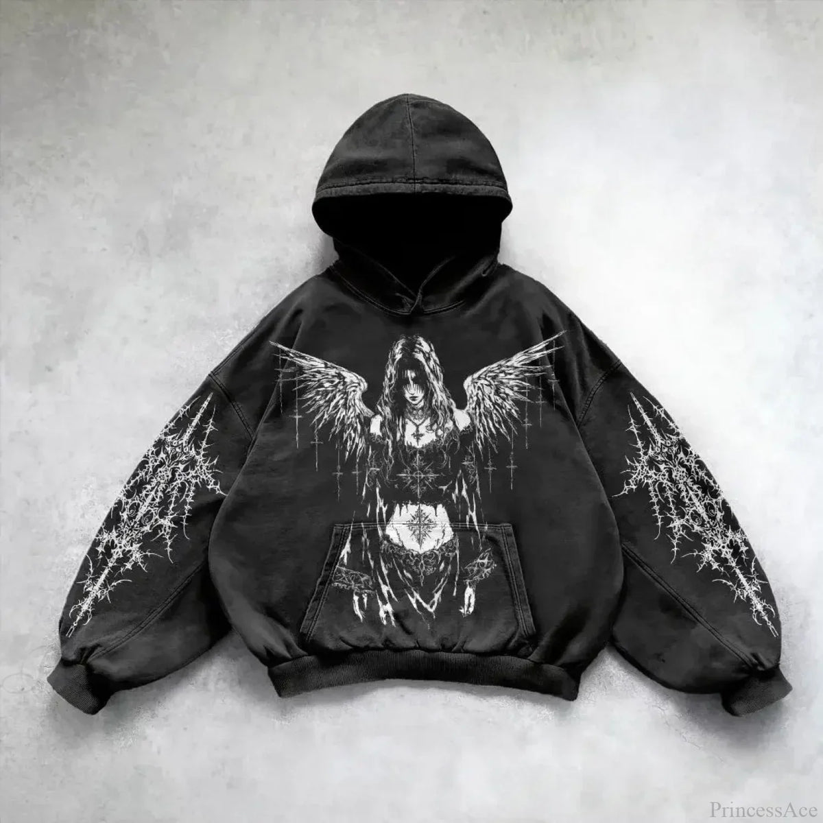 Goths Pattern Print Hoodie
