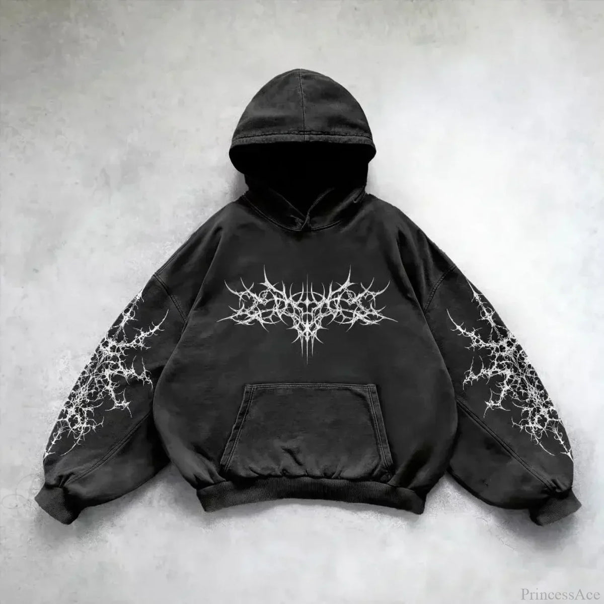 Goths Pattern Print Hoodie