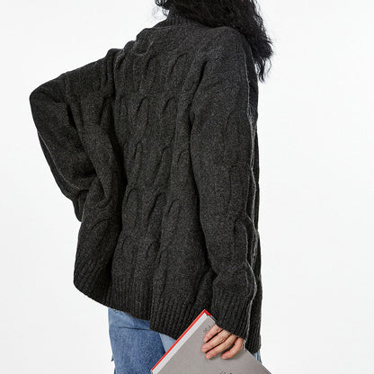 Grandpa Style Cable Knit Zip Jumper