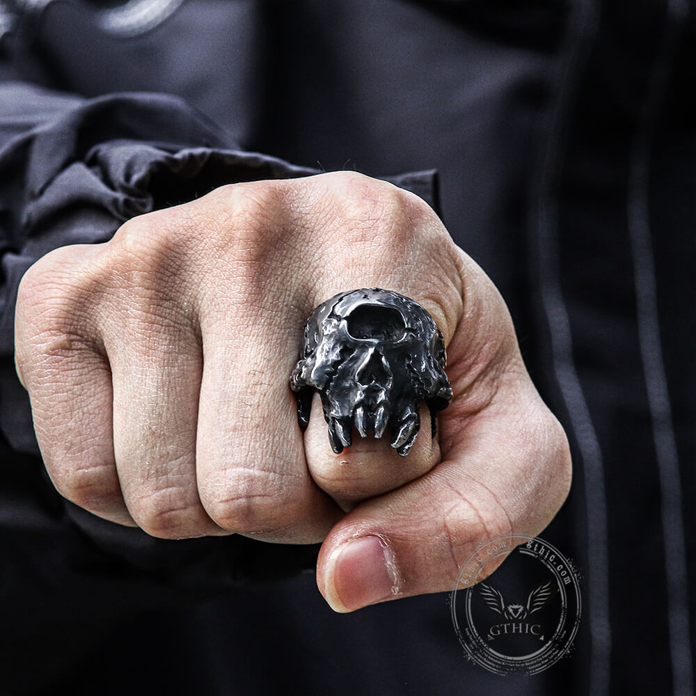 Greek Mythology Cyclops Skull Stainless Steel Ring