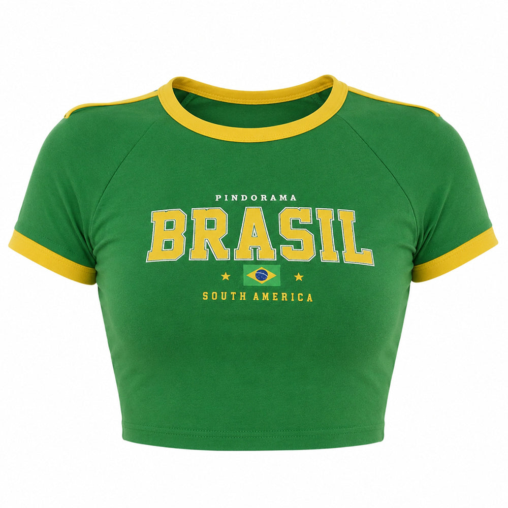 Green Brazil Crop Top
