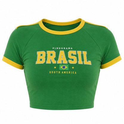 Green Brazil Crop Top