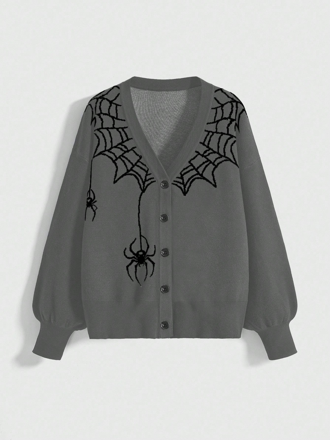 Women Gothic Spider Web Knit Cardigan