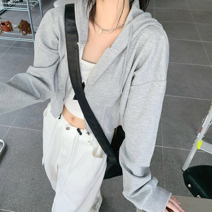 Basic Corset Detail Zip Up Hoodie