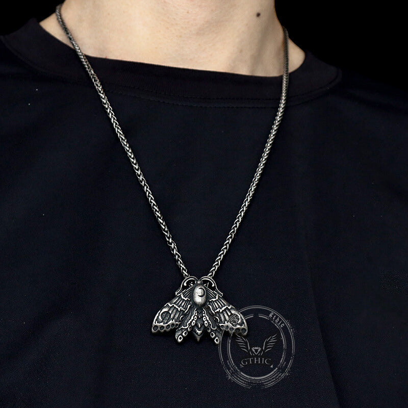Grim Reaper Butterfly Skull Stainless Steel Pendant