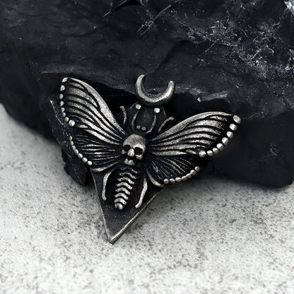 Grim Reaper Butterfly Skull Stainless Steel Pendant