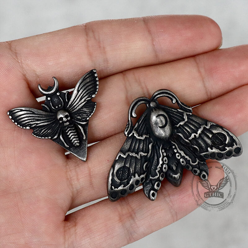 Grim Reaper Butterfly Skull Stainless Steel Pendant