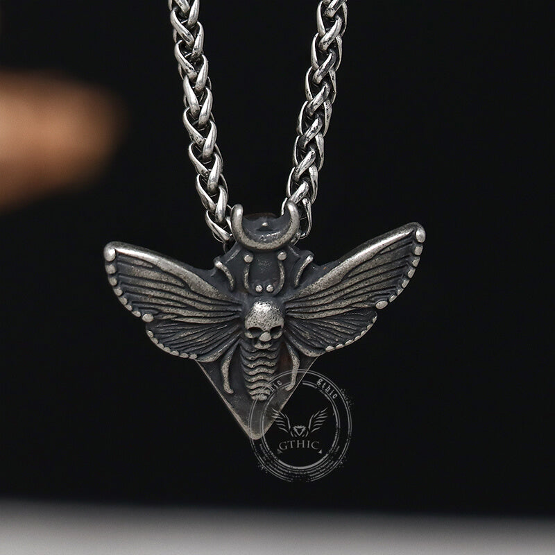 Grim Reaper Butterfly Skull Stainless Steel Pendant