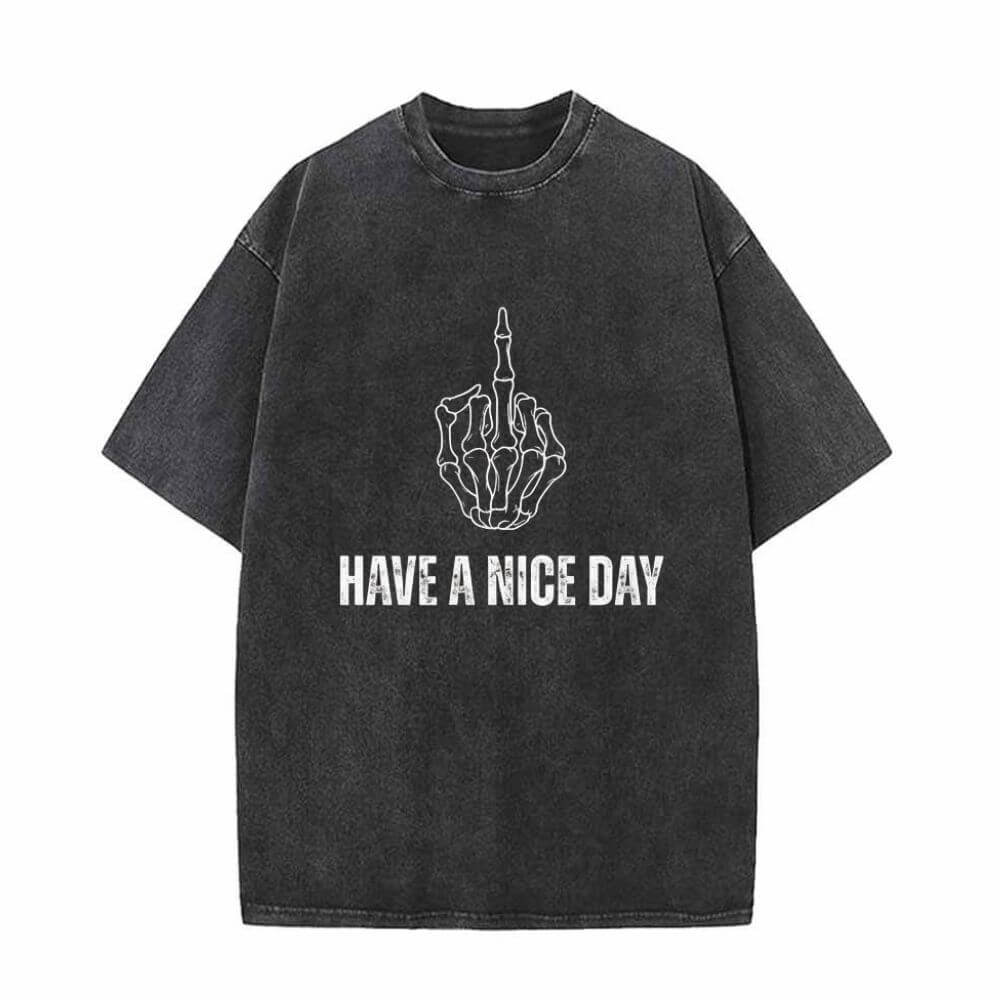 Grunge "Nice Day" Vintage Washed T-Shirt
