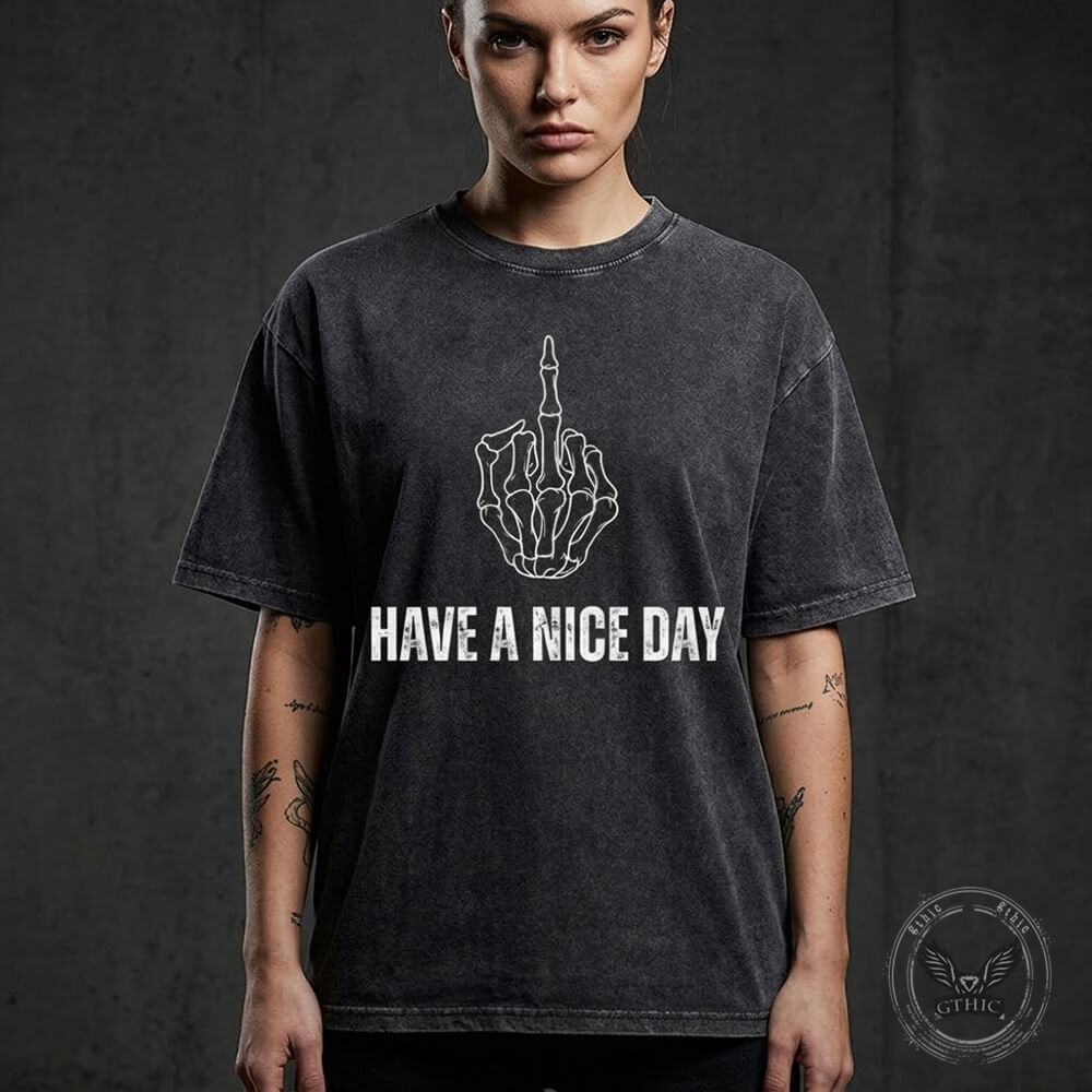 Grunge "Nice Day" Vintage Washed T-Shirt