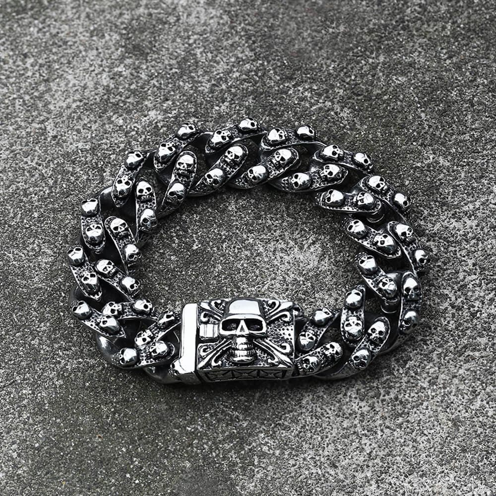 Punk Ghost Head Stainless Steel Skull Bracelet