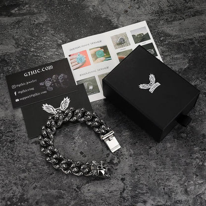 Punk Ghost Head Stainless Steel Skull Bracelet
