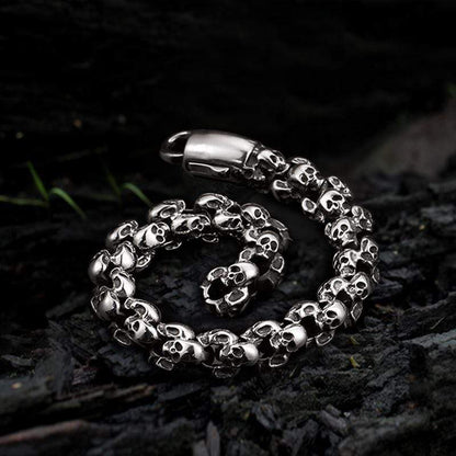 Vintage Stainless Steel Skull Bracelet