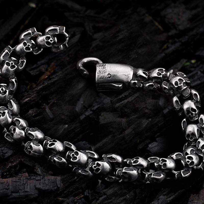 Vintage Stainless Steel Skull Bracelet