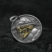 Shakespeare Hamlet Sterling Silver Skull Hobo Nickel Pendant