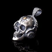 Punk Headphones Sterling Silver Skull Pendant