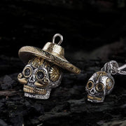 Hat Magic Sterling Silver Sugar Skull Pendant