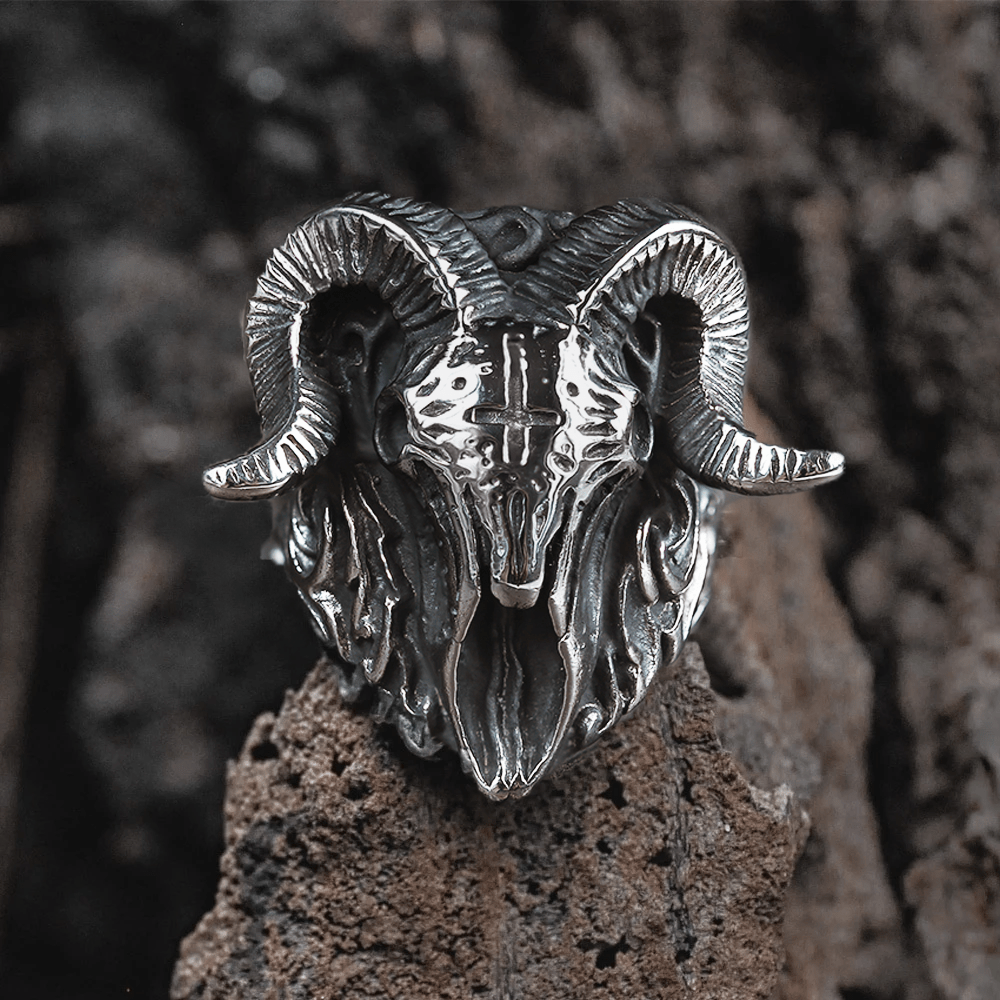 The Devil Satan Stainless Steel Skull Ring