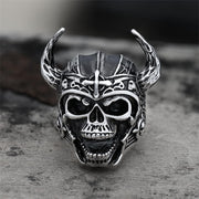 Nordic God of War Viking Warrior Skull Ring