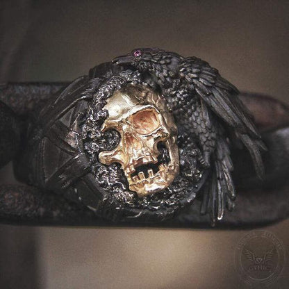 Crow Sterling Silver Skull Ring