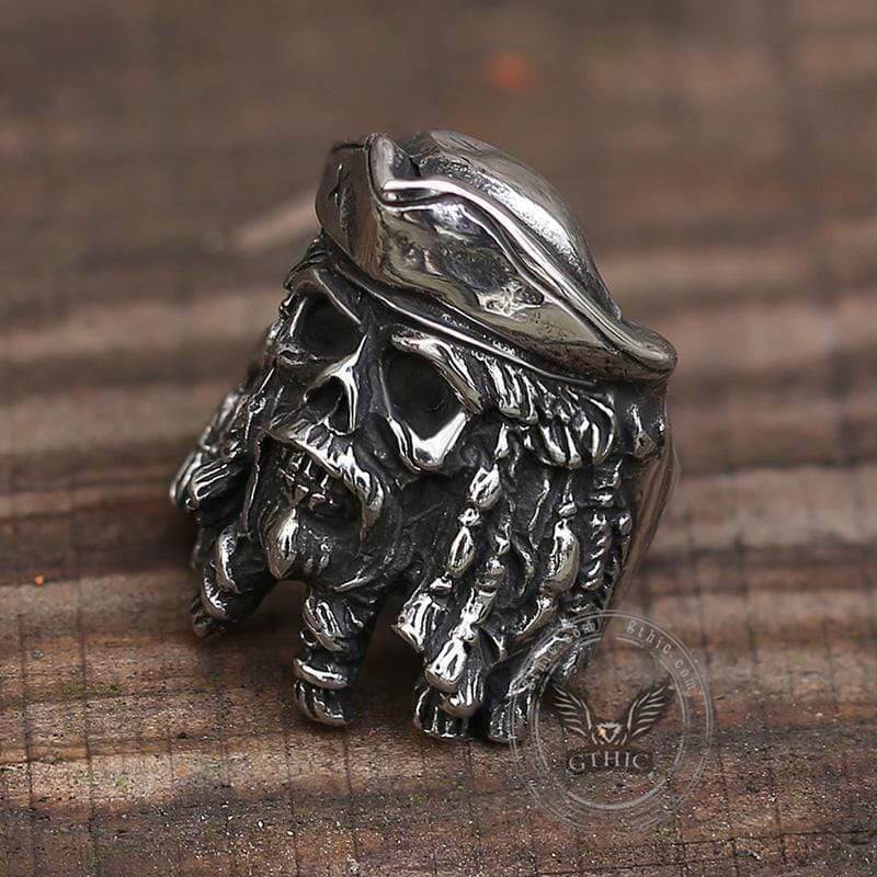 Pirate Captain Stainless Steel Skull Ring