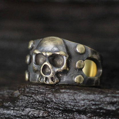 Vintage Punk Sterling Silver Skull Ring