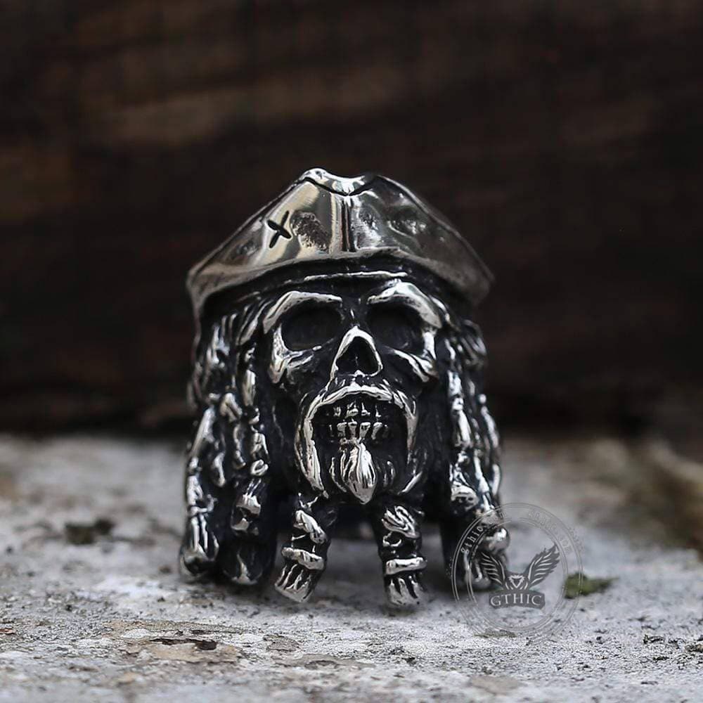 Pirate Captain Stainless Steel Skull Ring