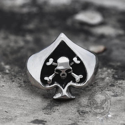 Spades Stainless Steel Skull Ring