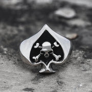 Spades Stainless Steel Skull Ring