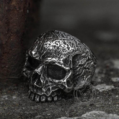 Vintage Rugged Stainless Steel Skull Ring