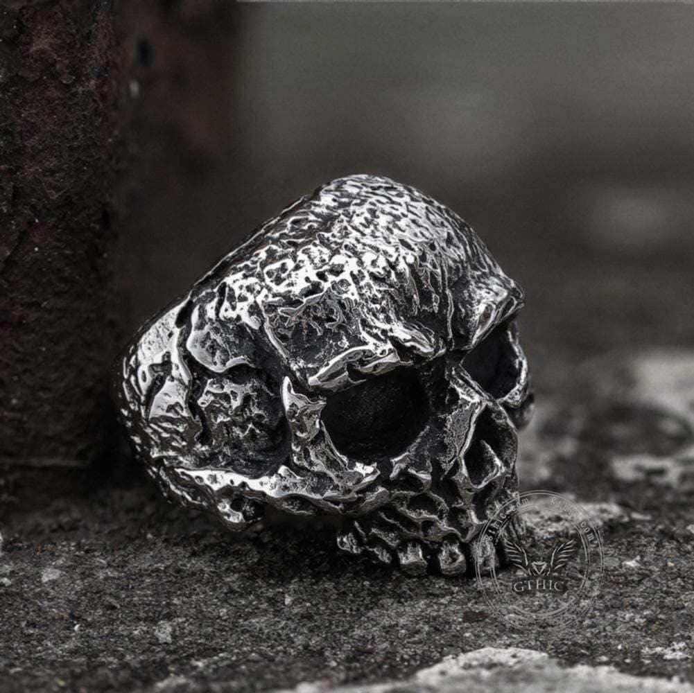 Vintage Rugged Stainless Steel Skull Ring