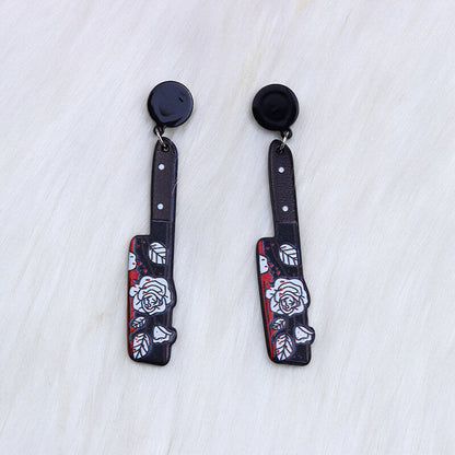 Halloween Acrylic Knife Dangle Earrings