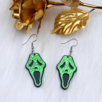 Halloween Grimace Skull Acrylic Earrings