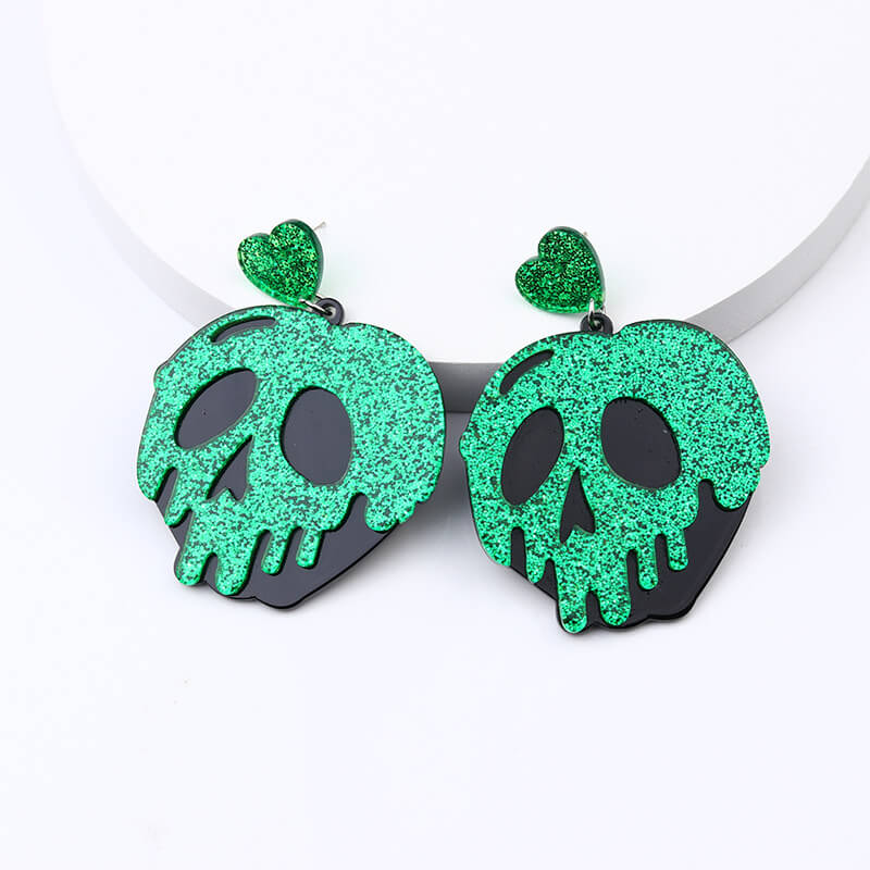 Halloween Skull Design Acrylic Earrings