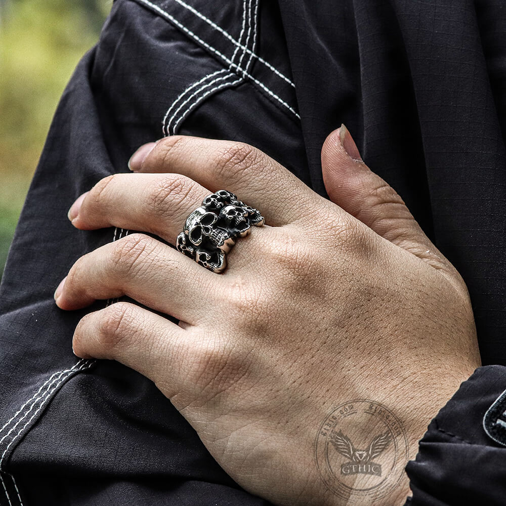 Halloween Specter Skull Stainless Steel Ring