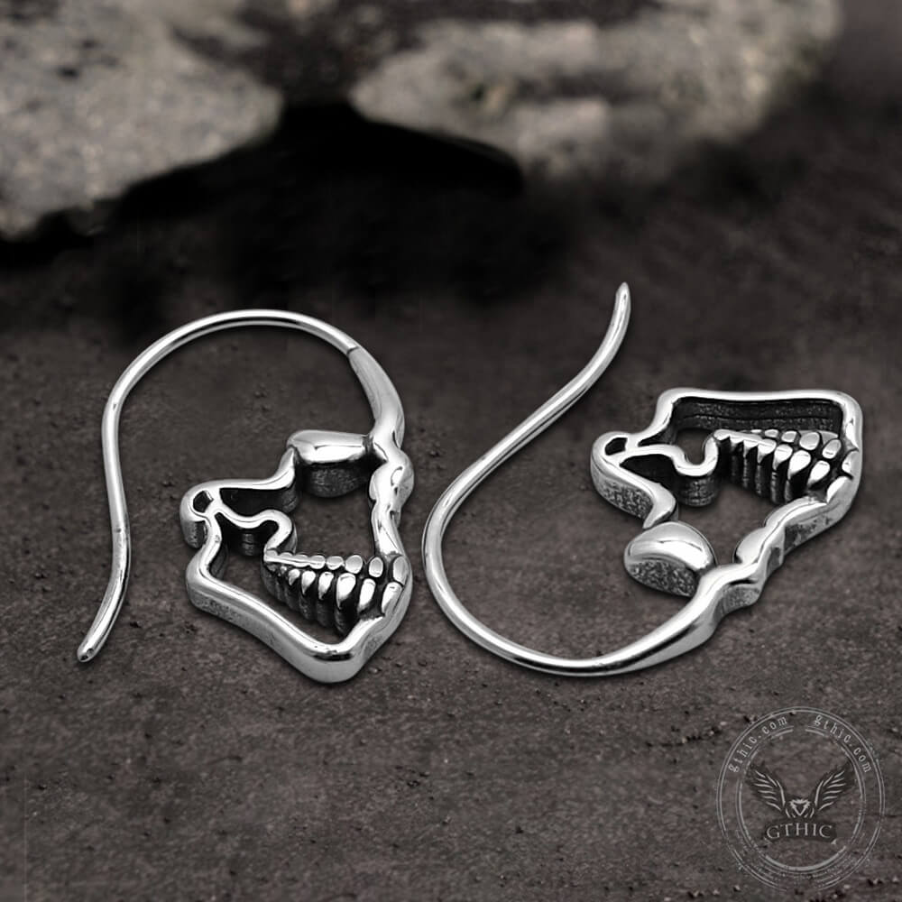 Hollow Skull Stainless Steel Earrings