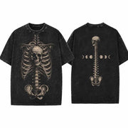 Human Ribcage Skull Vintage Washed T-Shirt
