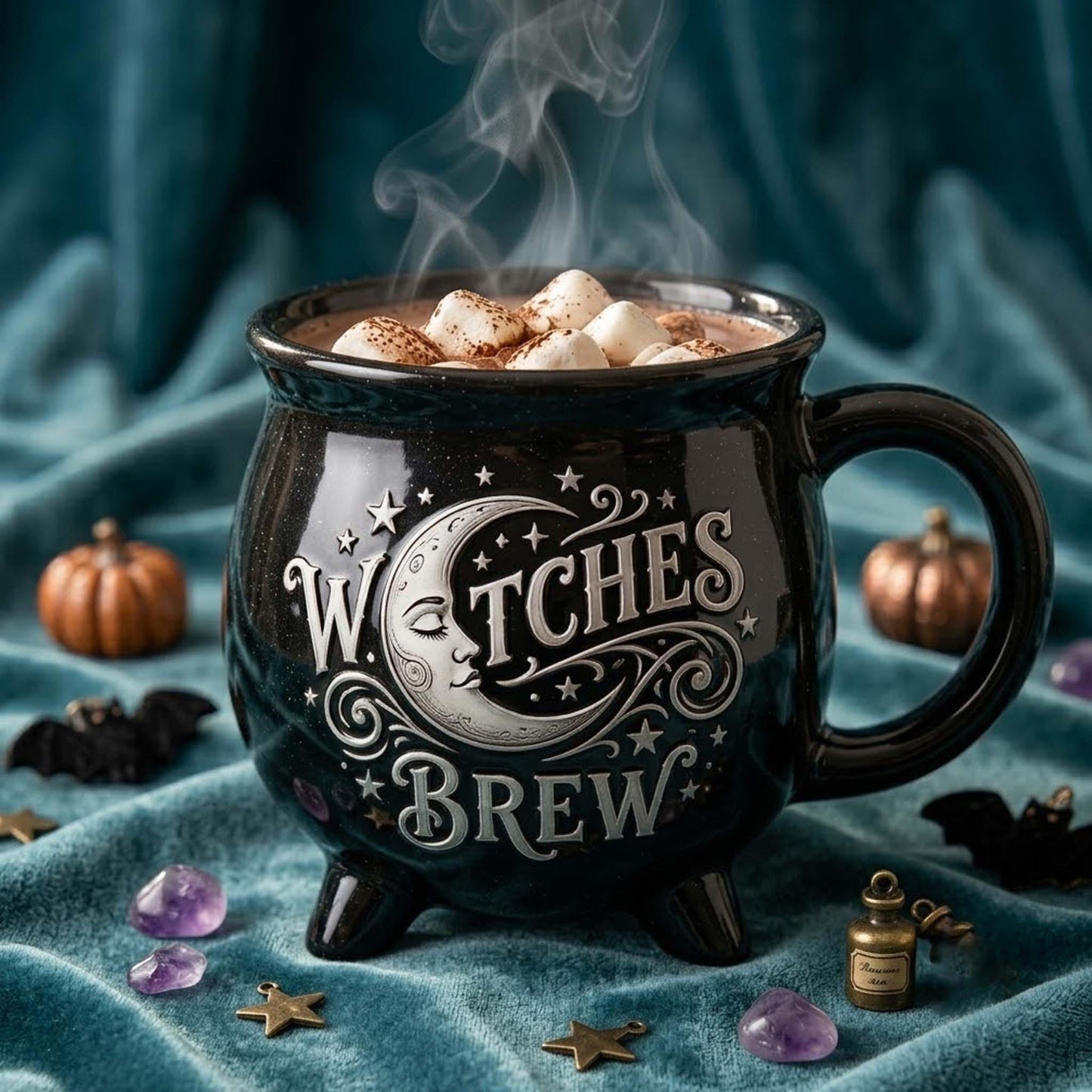 Witches Brew Cauldron Mug Celestial Moon