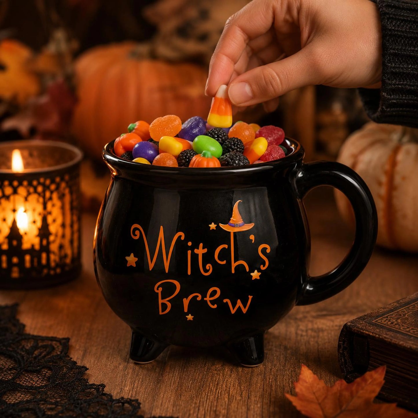 Witchs Brew Cauldron Mug Halloween