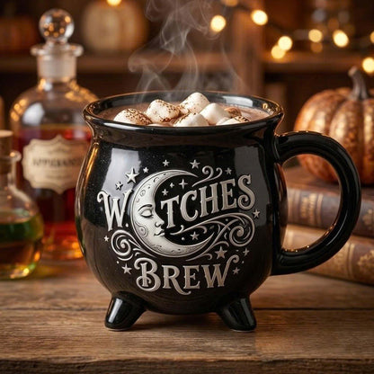 Witches Brew Cauldron Mug Celestial Moon