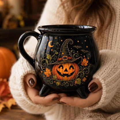 Pumpkin Witch Cauldron Ceramic Mug