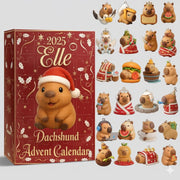 Custom 2025 Capybara Advent Calendar, Cute Capybara Christmas Countdown Box, Funny Animal Ornaments Set, Holiday Gift for Capybara Lovers